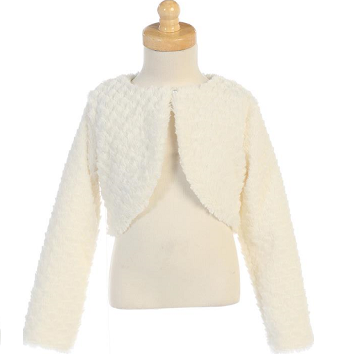 #1109 Ivory Faux Fur Bolero