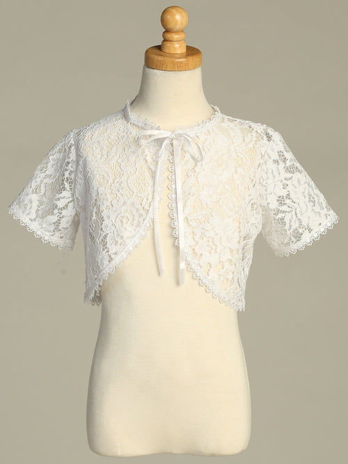 #1116 White Lace Short Sleeve Bolero