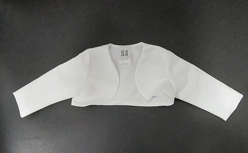 White Satin Long Sleeve Bolero (0 months - 6 years)