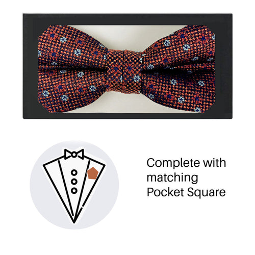 Zazzi Boys Bow Tie & Pocket Square 5243-2 Rust