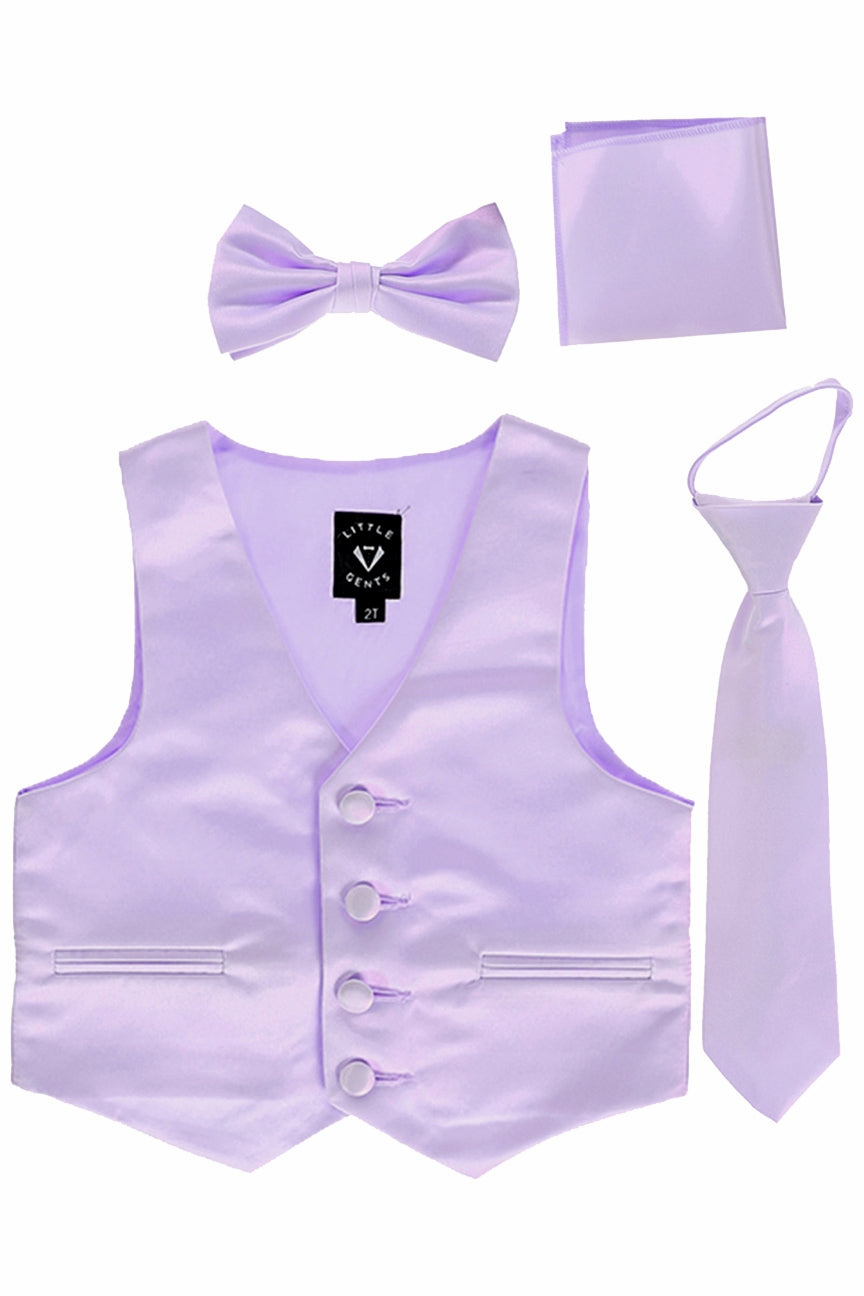 #738 Lilac Set with Waistcoat, Necktie, Bowtie, Hanky (3m-14yrs)