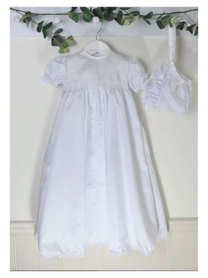 White Christening Gown with Embroidered Cross