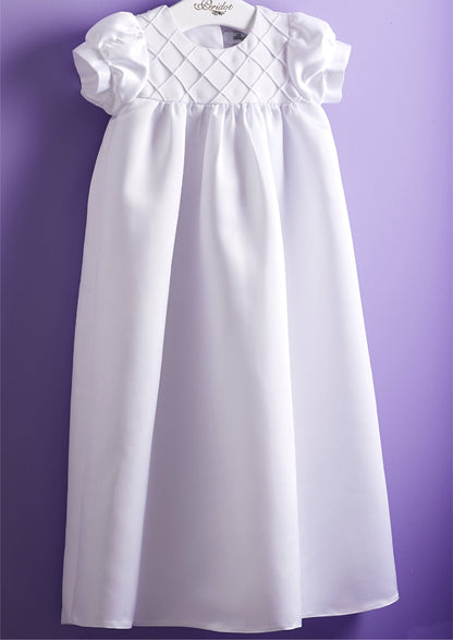 White Christening Gown with Diamond Lattice Design - PC5 Jemima