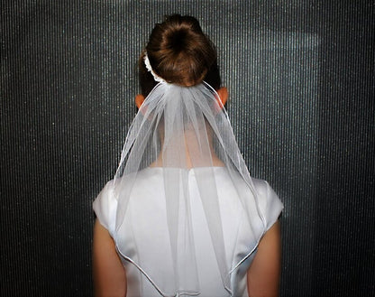 White Short Bun Veil