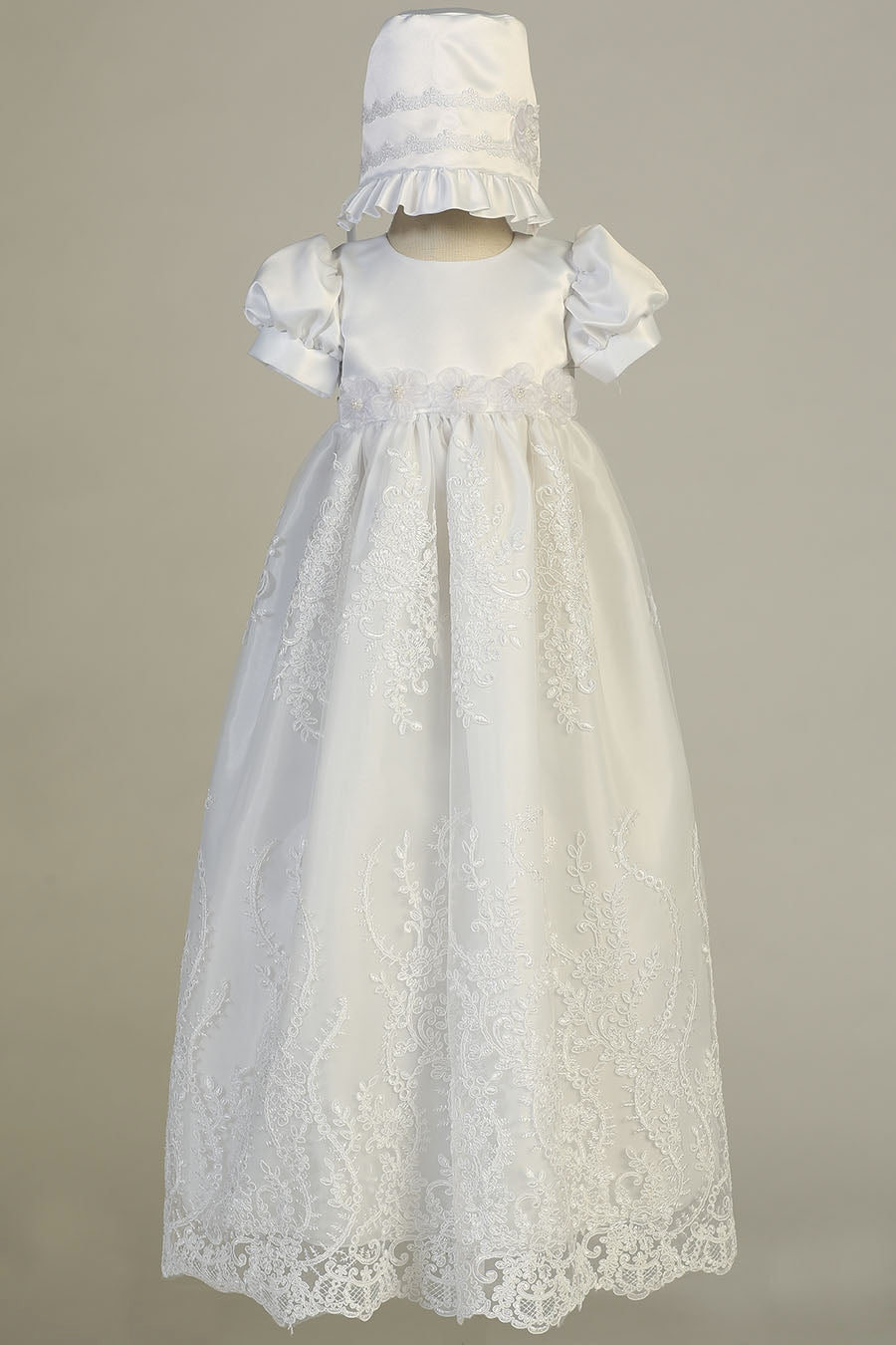 WILLOW White Long Christening Gown (0-18M)