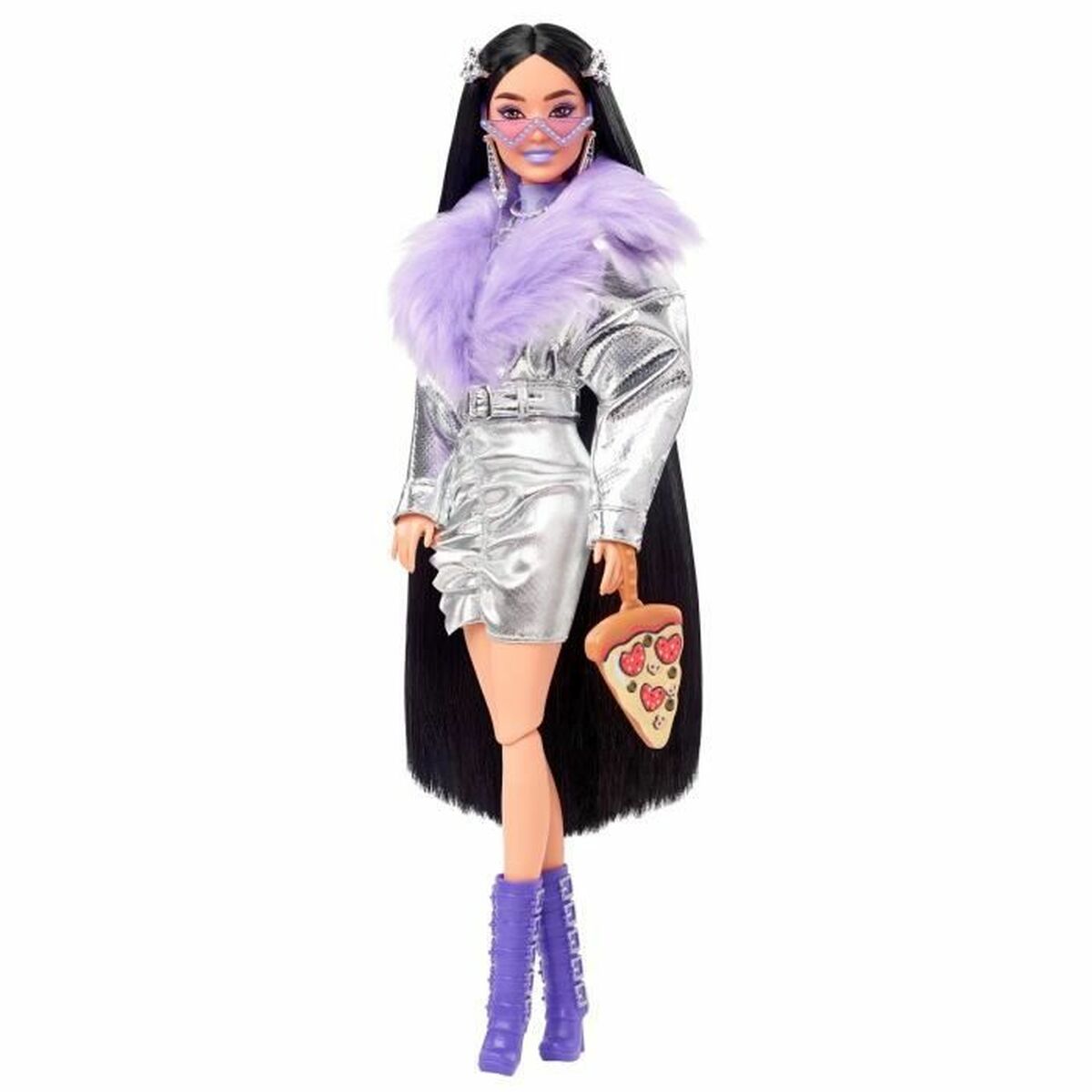 Doll Barbie Extra Purple Fur - Little Baby Shop