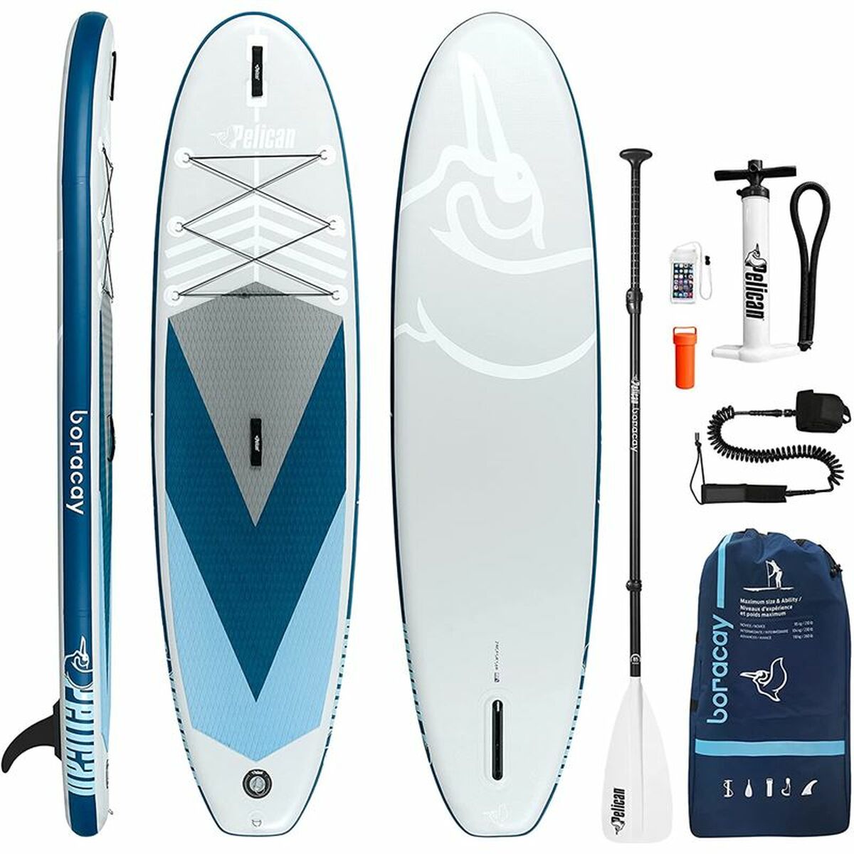 Inflatable Paddle Surf Board with Accessories BORACAY Blue - Little Baby Shop