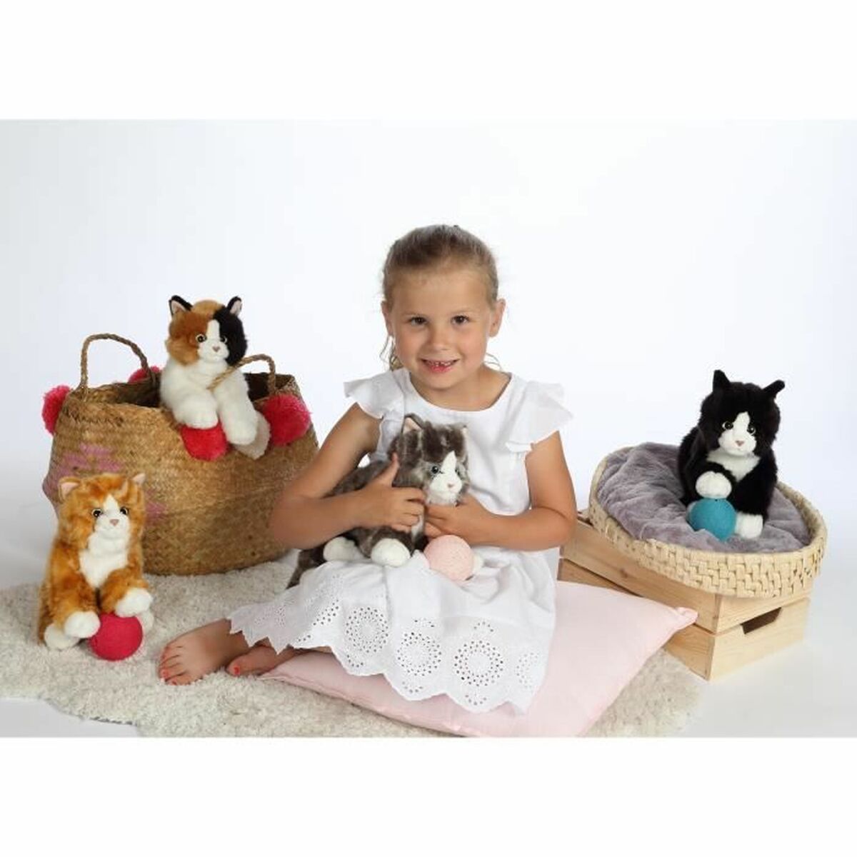 Fluffy toy Gipsy Cat Tricolour - Little Baby Shop