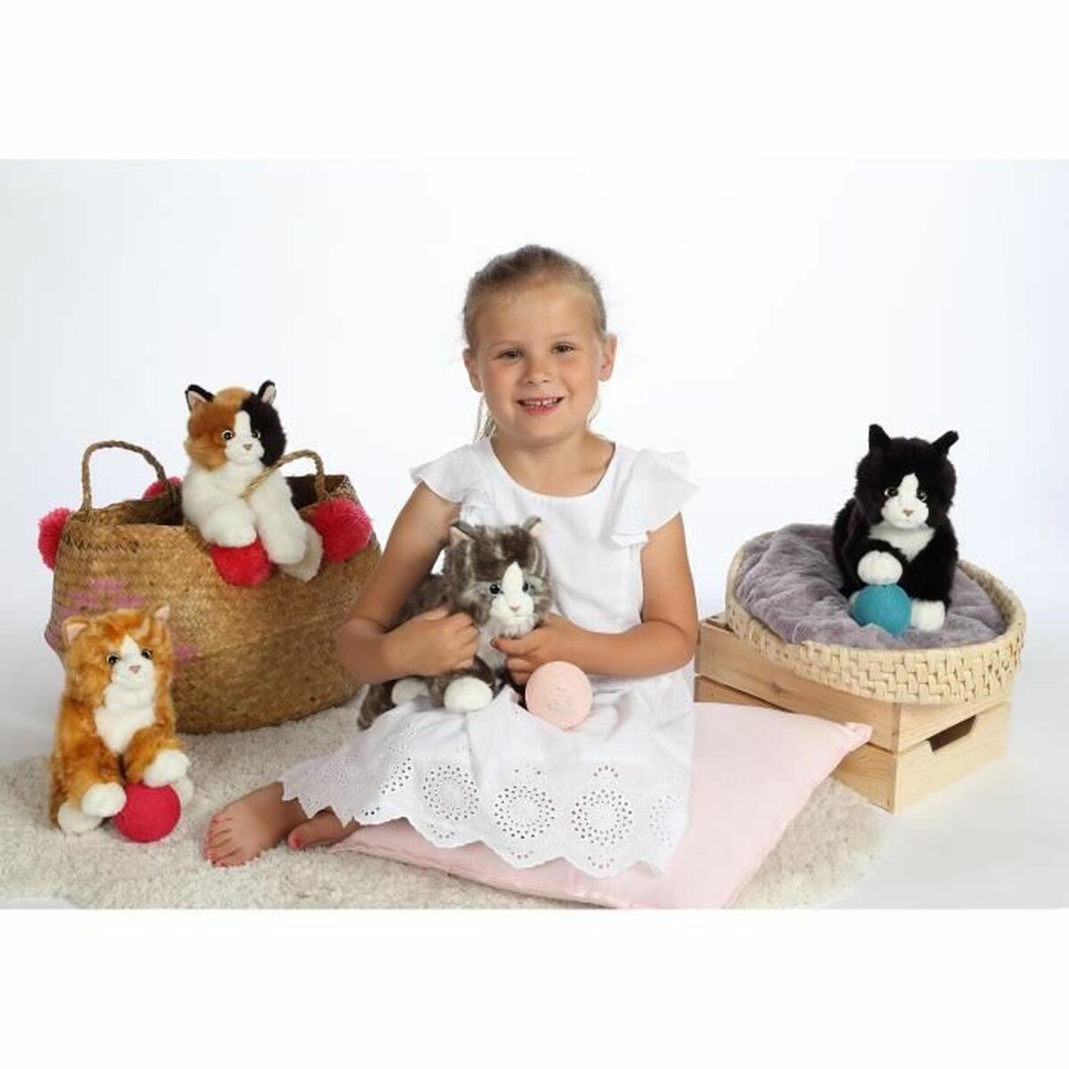 Fluffy toy Gipsy Cat Tricolour - Little Baby Shop