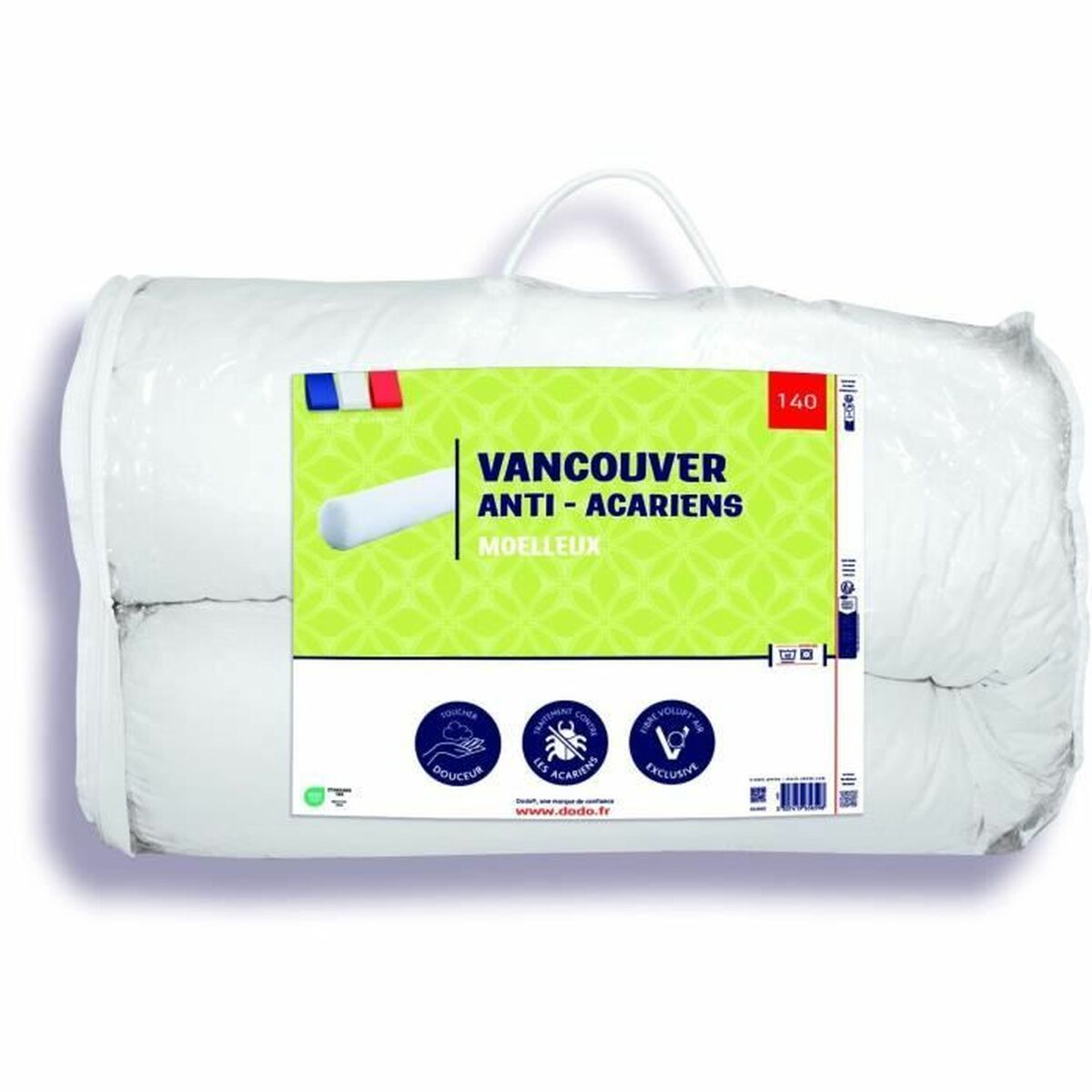 Pillow DODO Vancouver White 140 cm Anti-dust mite - Little Baby Shop