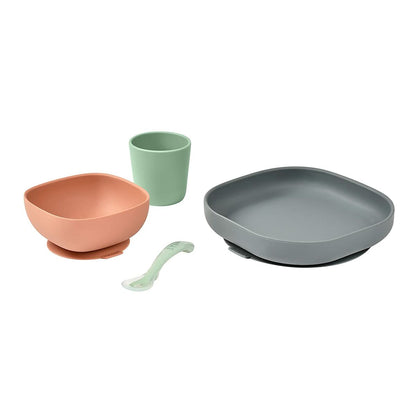 Dinnerware Set Béaba 4 Pieces Silicone - Little Baby Shop