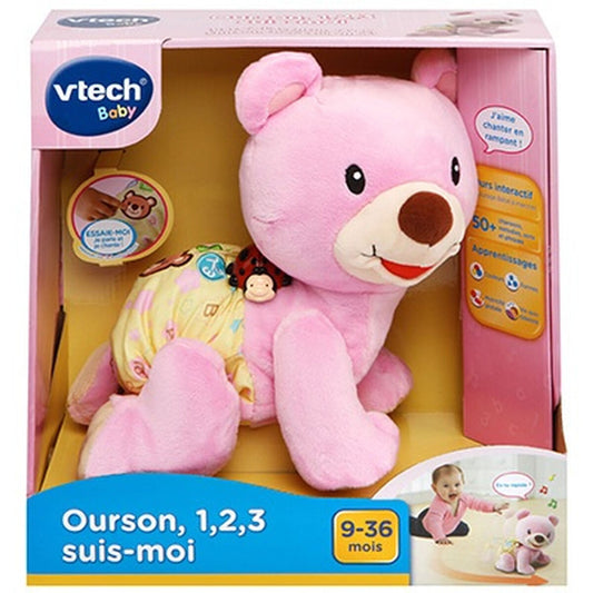 Fluffy toy Vtech Baby Bear, 1,2,3 Follow Me Musical Pink - Little Baby Shop