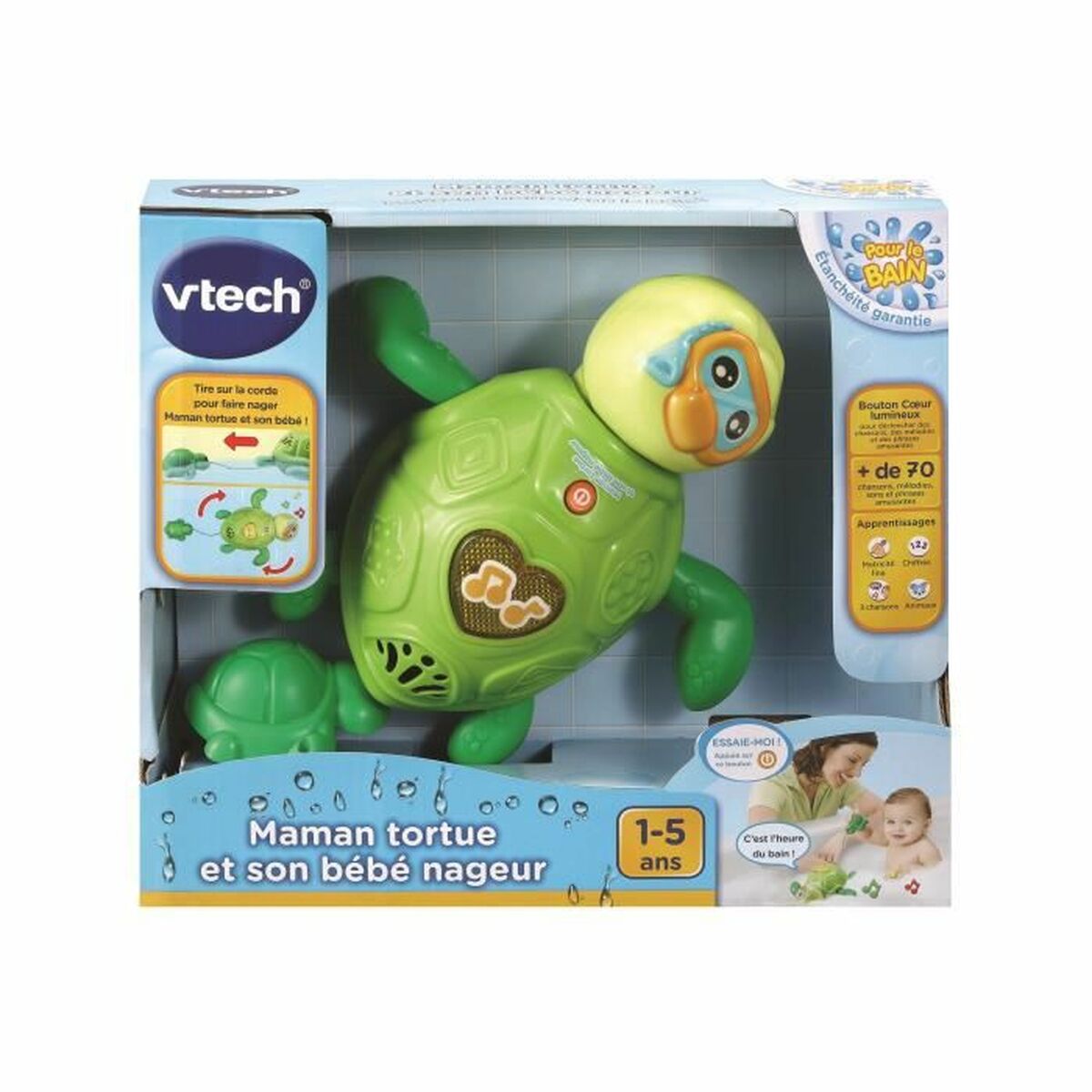 Bath Toy Vtech Baby Mother Turtle and Baby Swimmer underwater - Little Baby Shop