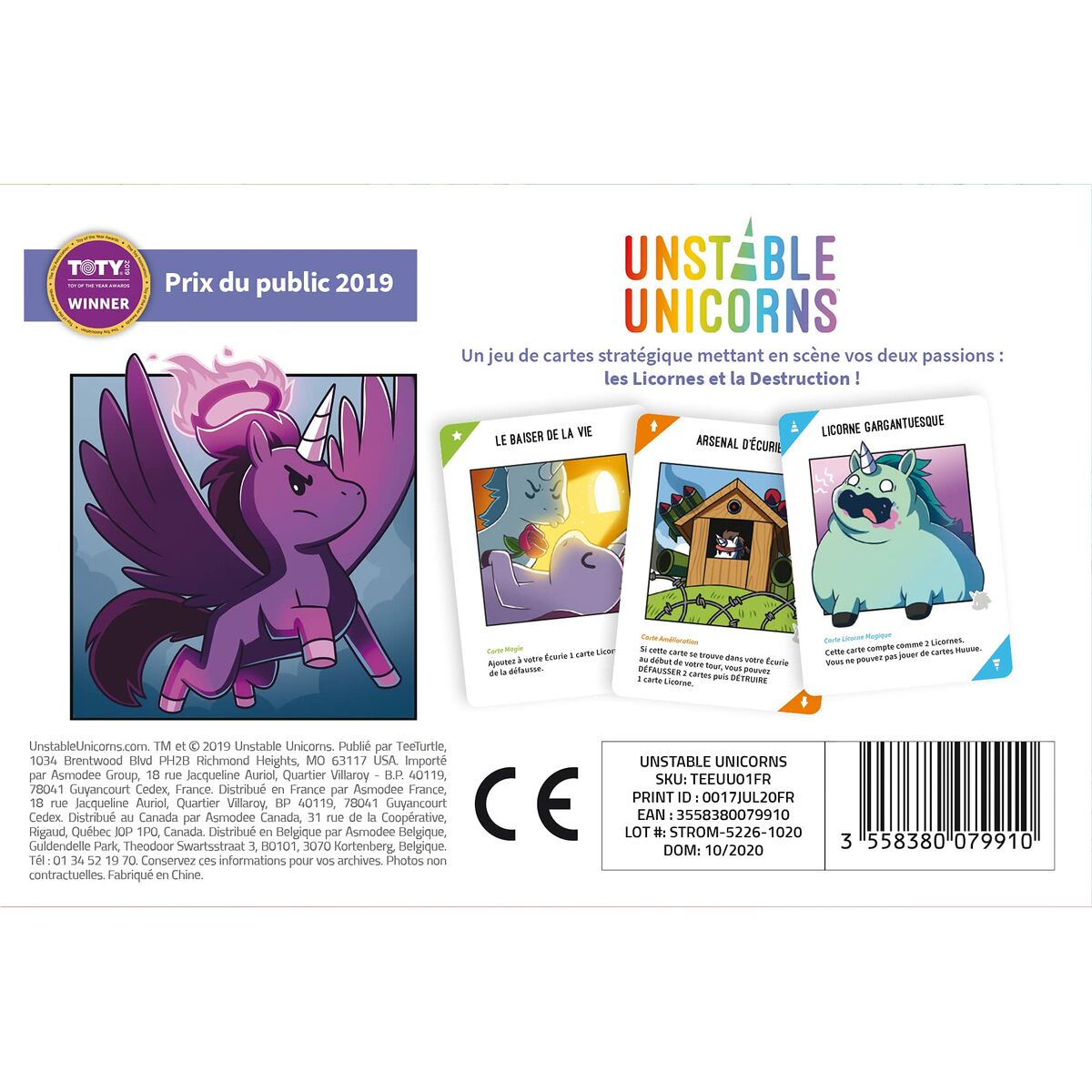 Board game Asmodee Unstable Unicorns (FR) - Little Baby Shop