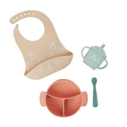 Dinnerware Set Babymoov Pink 4 Pieces - Little Baby Shop