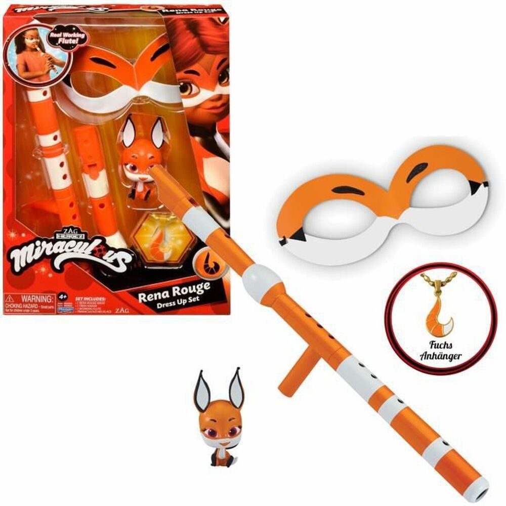 Costume for Children Miraculous: Tales of Ladybug & Cat Noir Transformation Set - Rena Rouge Orange 4 Pieces - Little Baby Shop