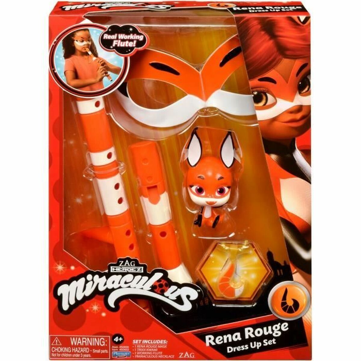 Costume for Children Miraculous: Tales of Ladybug & Cat Noir Transformation Set - Rena Rouge Orange 4 Pieces - Little Baby Shop