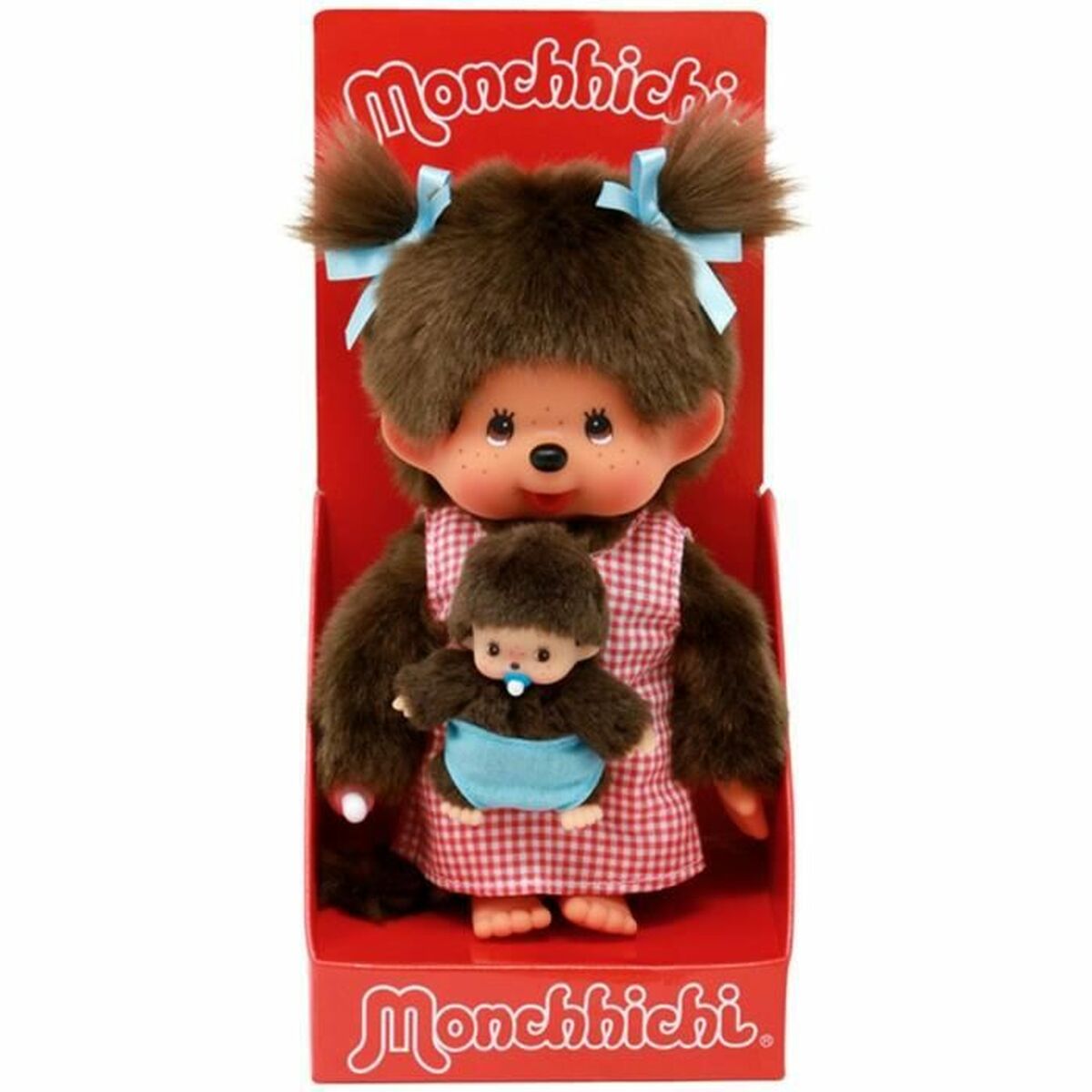 Fluffy toy Bandai Monchhichi Maman & Baby plush 20 cm - Little Baby Shop