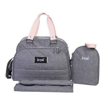 Diaper Changing Bag Baby on Board URBAN Sweet Grey Pink - Little Baby Shop