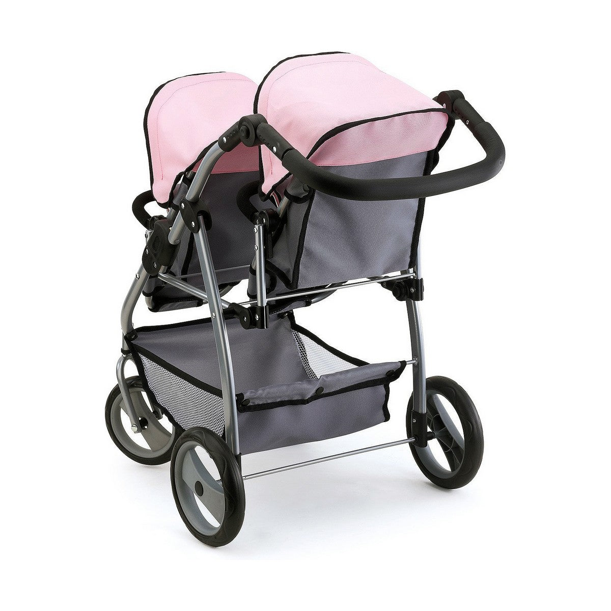 Doll Stroller Reig Grey Pink Twinned - Little Baby Shop