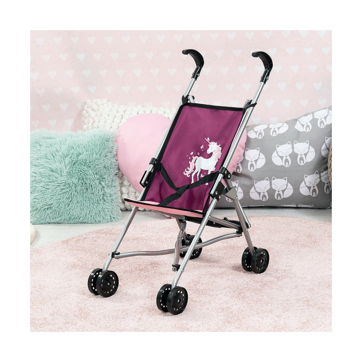 Doll Stroller Reig Purple Umbrella Unicorn - Little Baby Shop