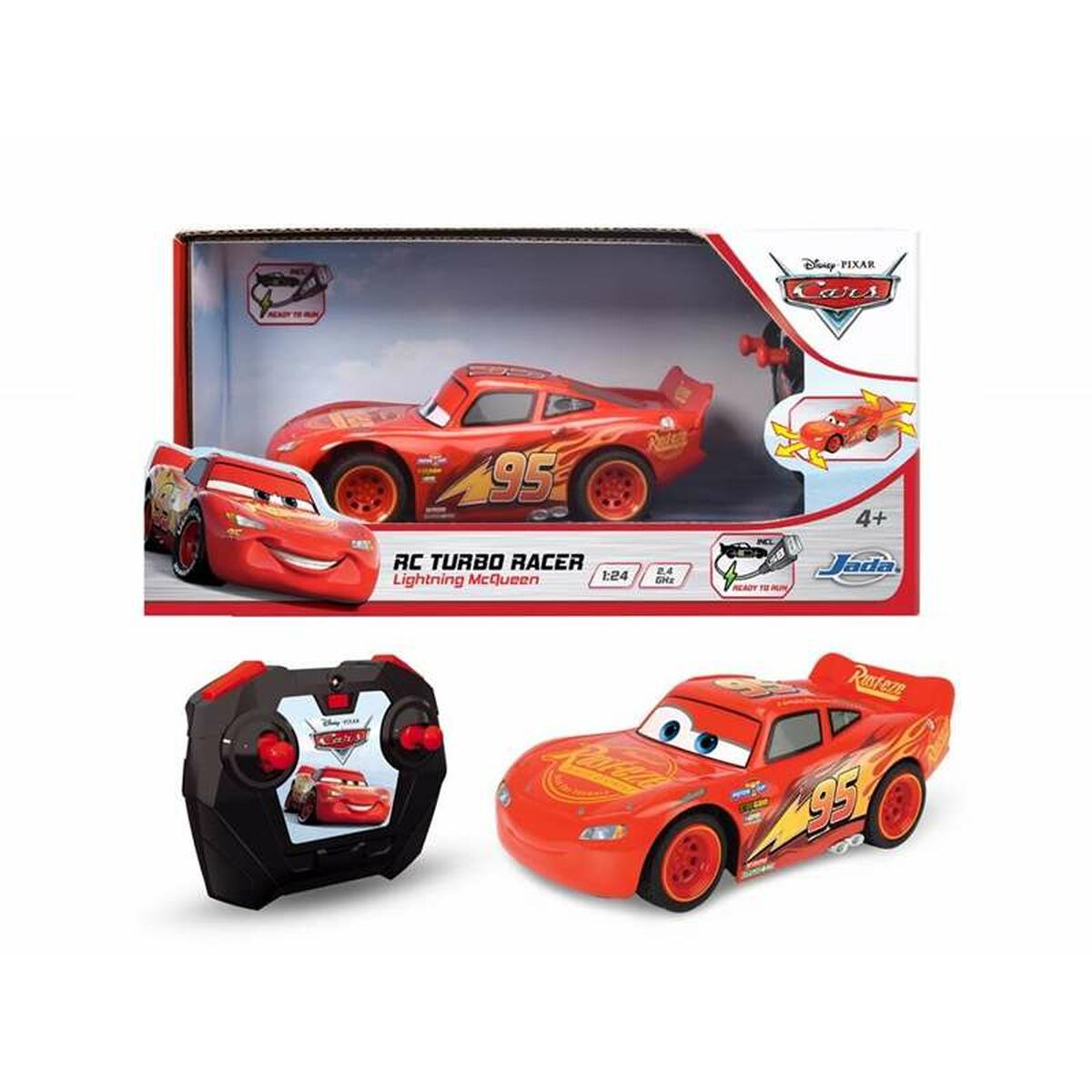 Remote-Controlled Car Cars Turbo Racer Lightning McQueen 1:24 17 cm - Little Baby Shop