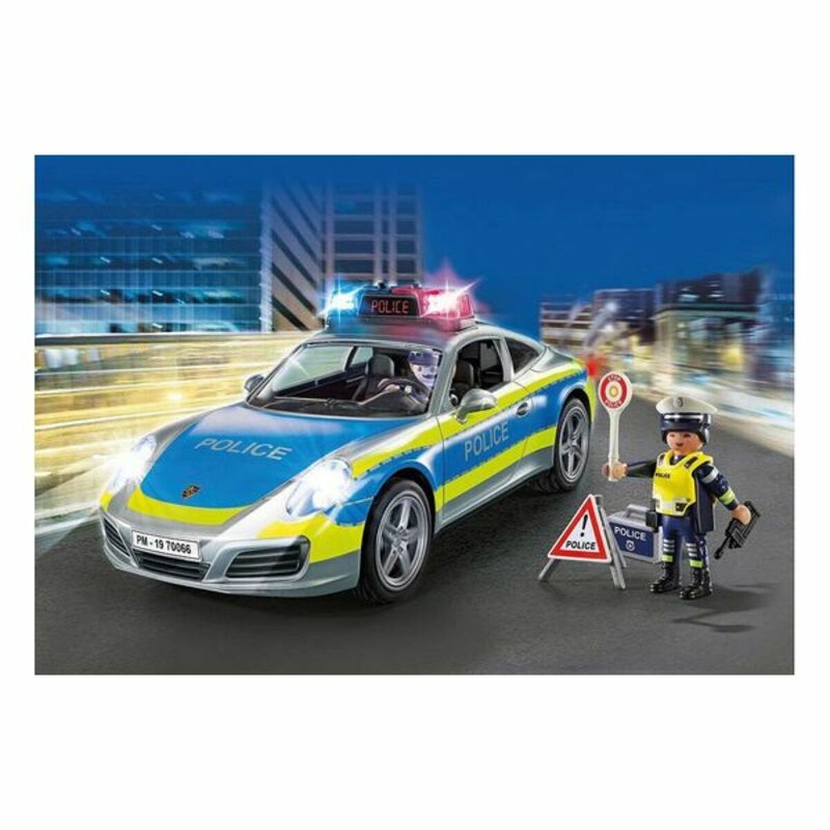 Playset Porsche 911 Carrera 4S Police Playmobil 70066 (36 pcs) - Little Baby Shop