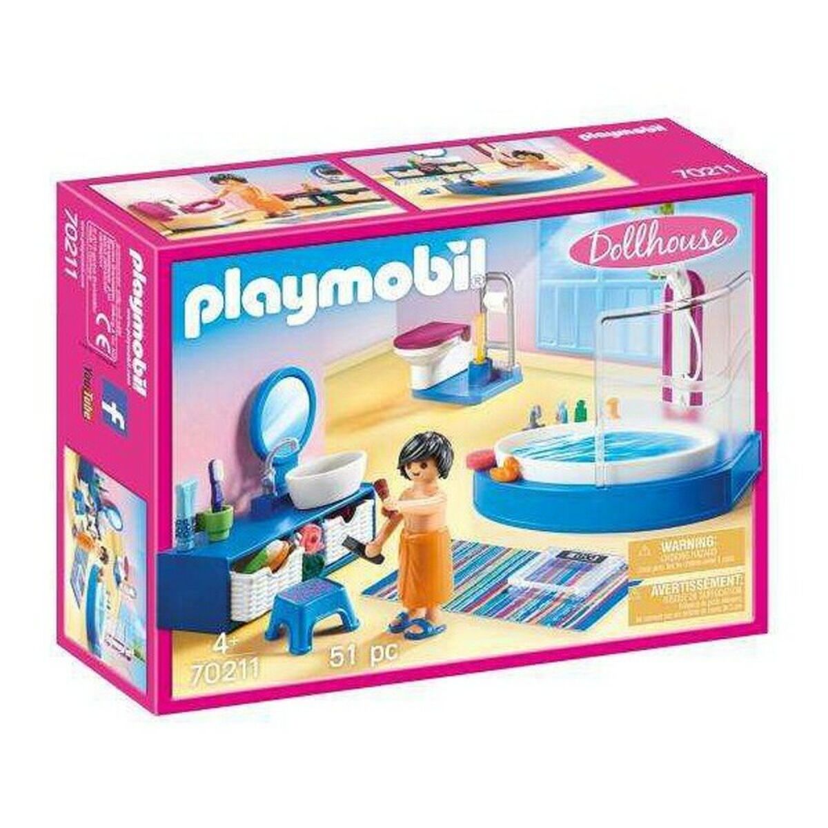 Playset Dollhouse Bathroom Playmobil 70211 Baths (51 pcs) - Little Baby Shop