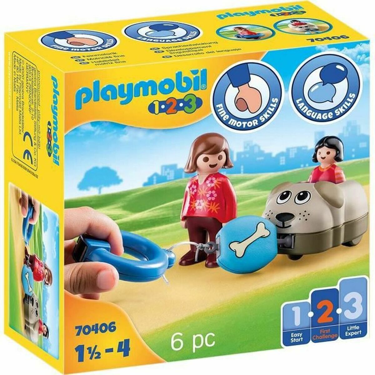 Playset Playmobil 1.2.3 Dog Boys 70406 (6 pcs) - Little Baby Shop