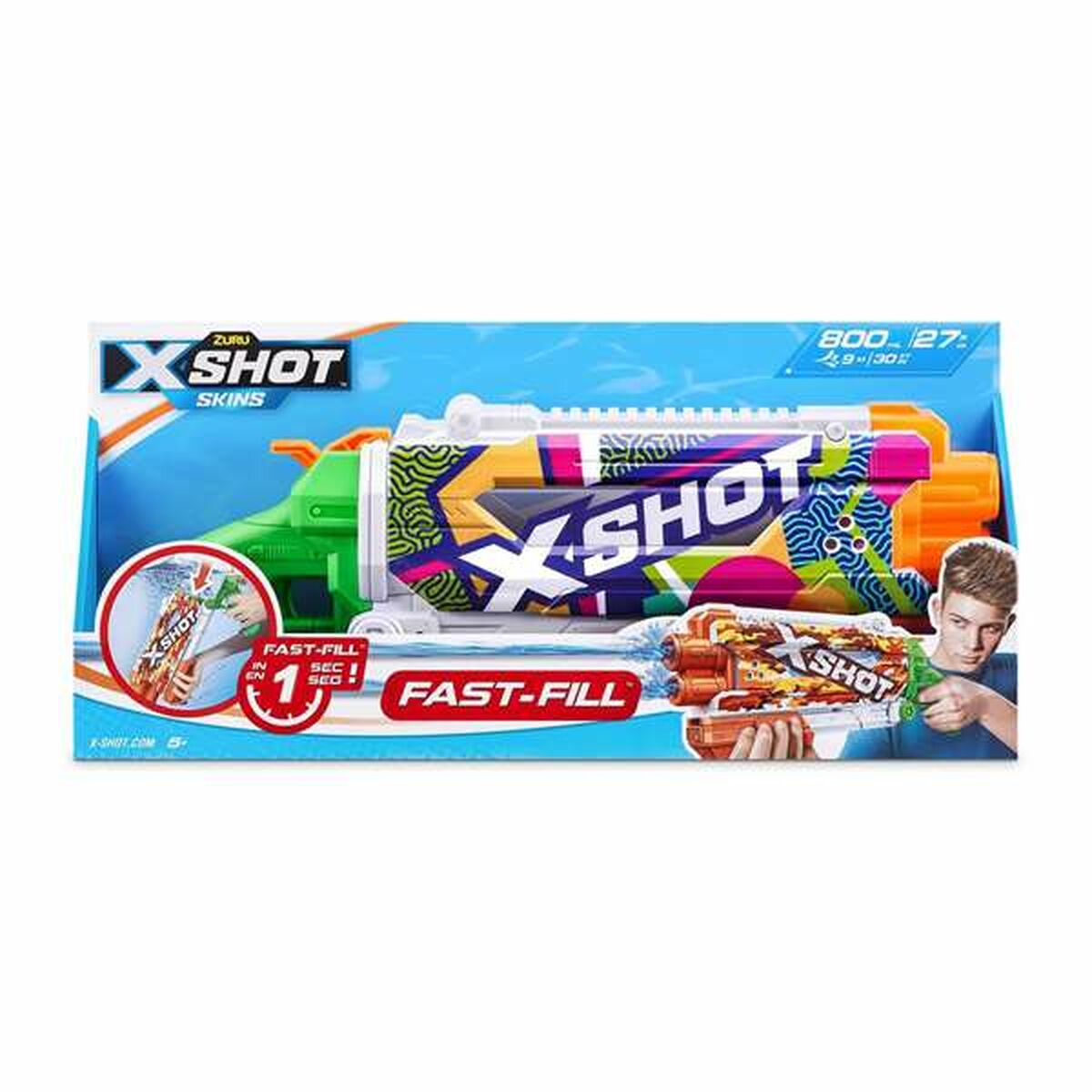 Water Pistol Zuru X-Shot Skins Pump Action Fast-Fill 49 x 18 x 6 cm - Little Baby Shop