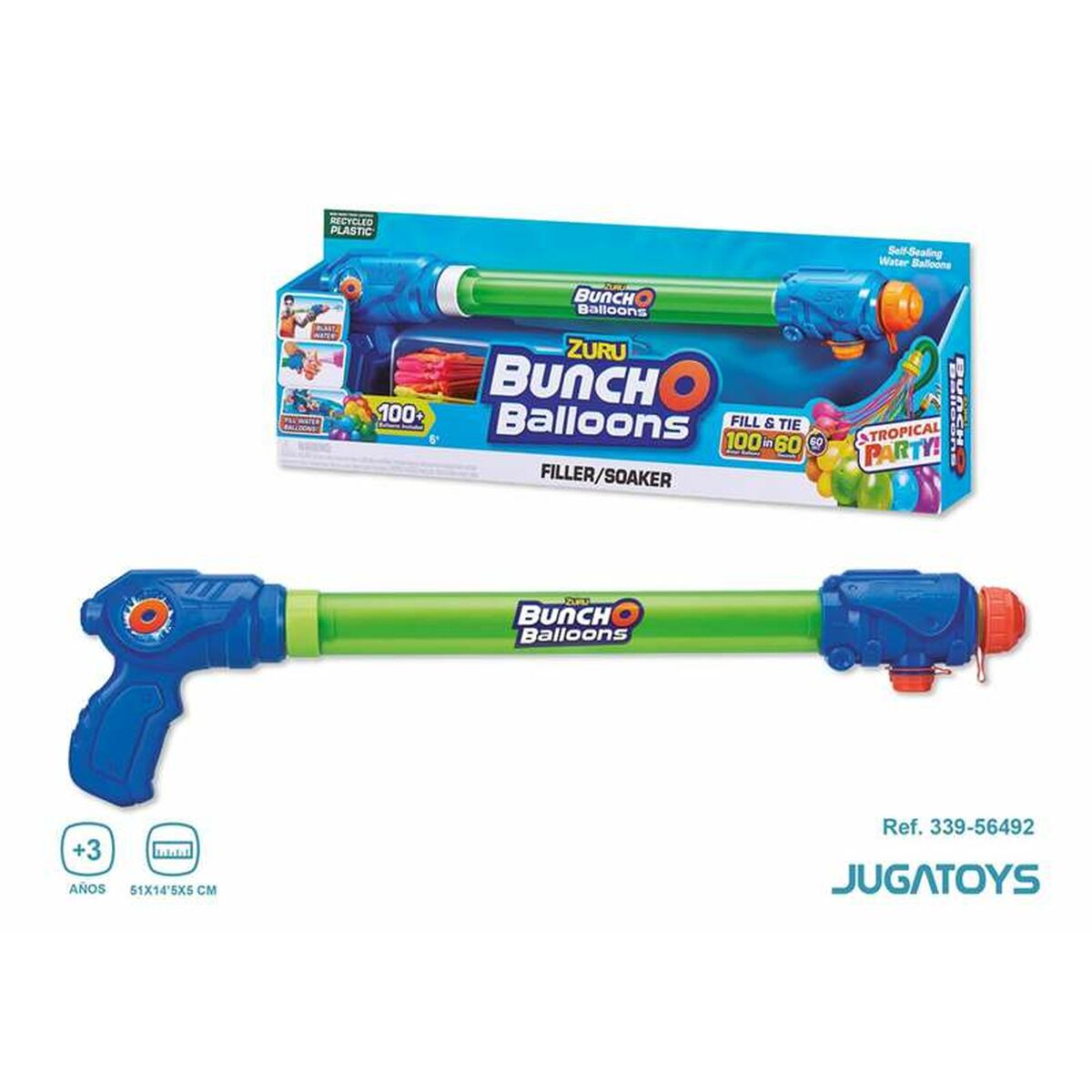 Water Pistol BunchO Balloons Tropical Party Balloons 51 x 14,5 x 5 cm - Little Baby Shop