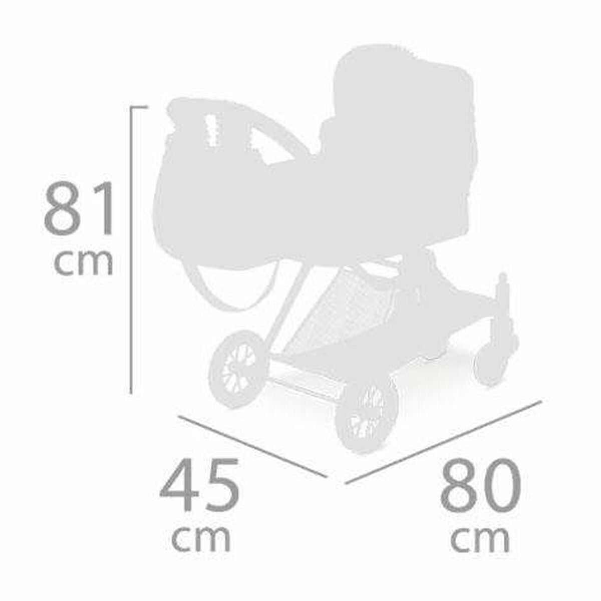 Doll Stroller Decuevas XL 3-in-1 45 x 80 x 81 cm - Little Baby Shop