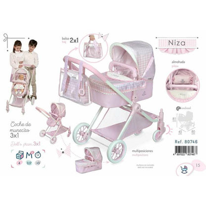 Doll Stroller Decuevas XL 3-in-1 45 x 80 x 81 cm - Little Baby Shop