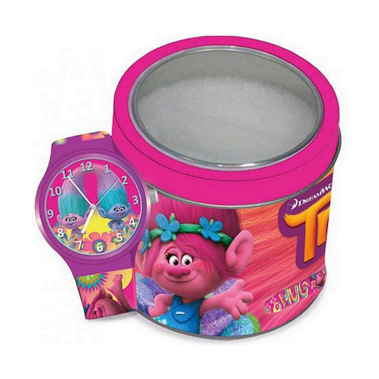 Infant's Watch Cartoon TROLLS - TIN BOX (Ø 33 mm) - Little Baby Shop