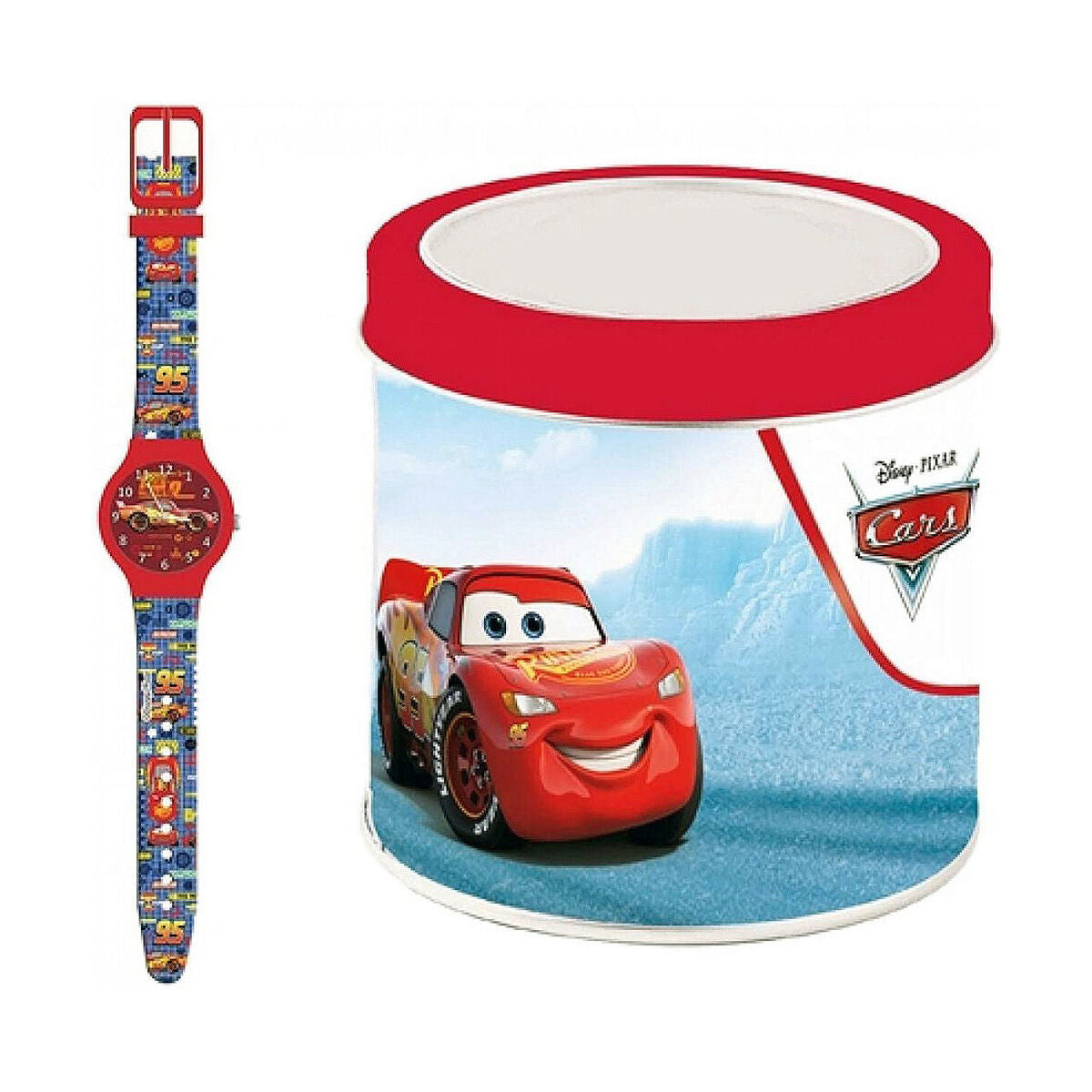 Infant's Watch Cartoon CARS - TIN BOX ***SPECIAL OFFER*** (Ø 32 mm) - Little Baby Shop