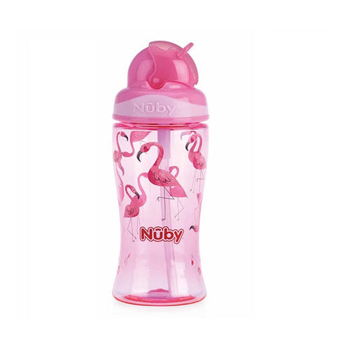 Training Glass Nûby Flip-it Pink flamingo 360 ml - Little Baby Shop