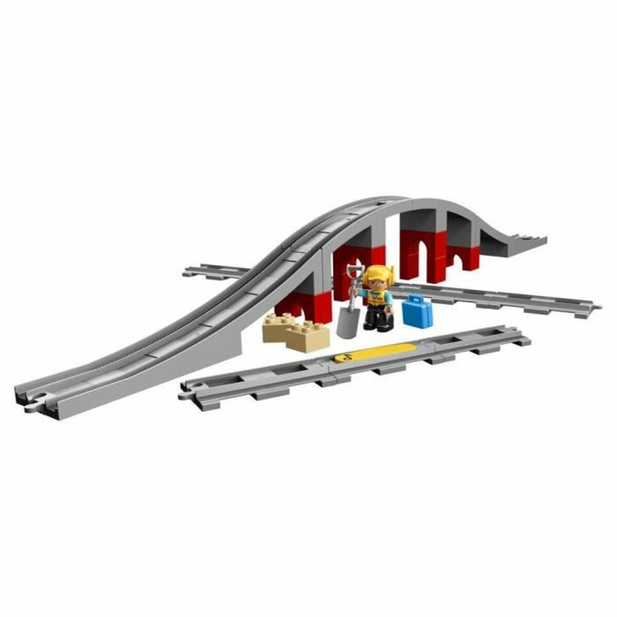 Vehicle Playset   Lego DUPLO 10872 Train rails and bridge         26 Pieces - Little Baby Shop