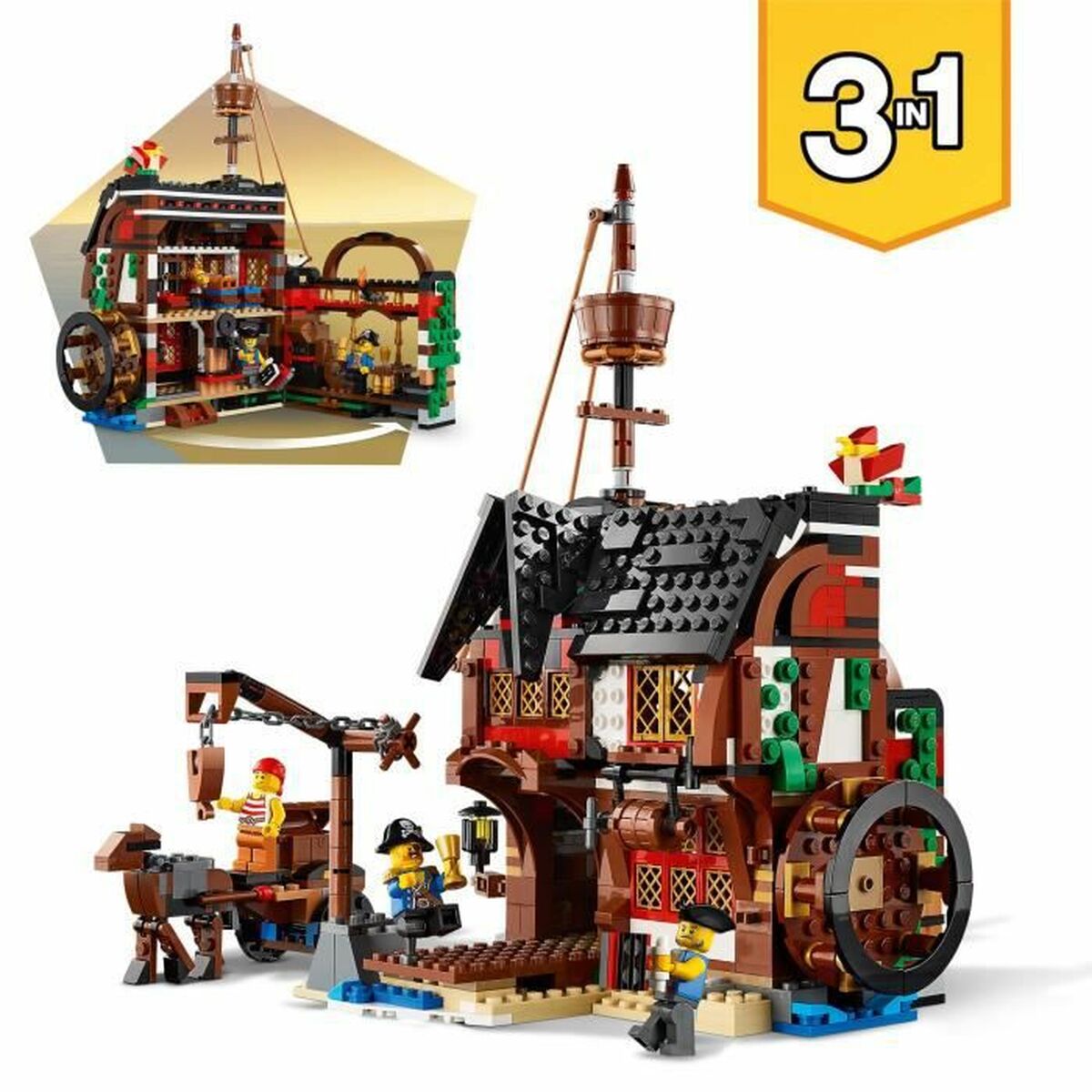 Vehicle Playset   Lego Creator 31109 Pirate Ship         3-in-1 1260 Pieces - Little Baby Shop