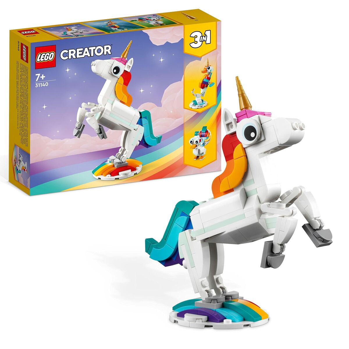 Playset Lego Creator Magic Unicorn 31140 3-in-1 145 Pieces - Little Baby Shop