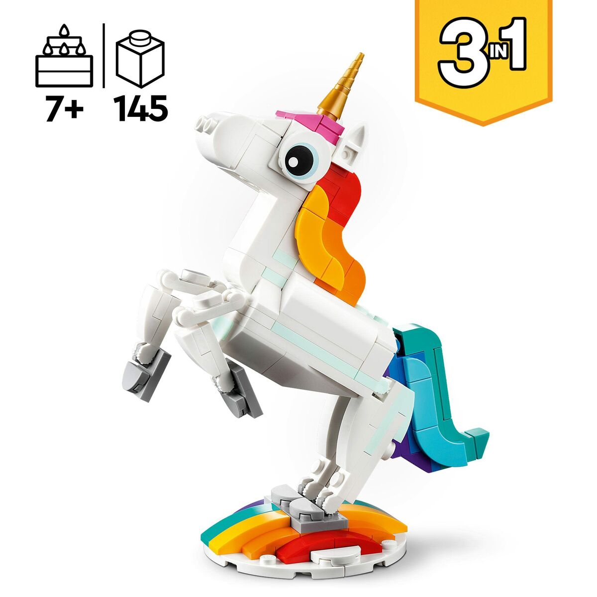 Playset Lego Creator Magic Unicorn 31140 3-in-1 145 Pieces - Little Baby Shop