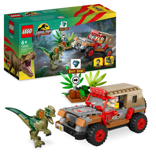 Playset Lego Jurassic Park 30th Anniversary 76958 Dilophosaurus Ambush 211 Pieces - Little Baby Shop