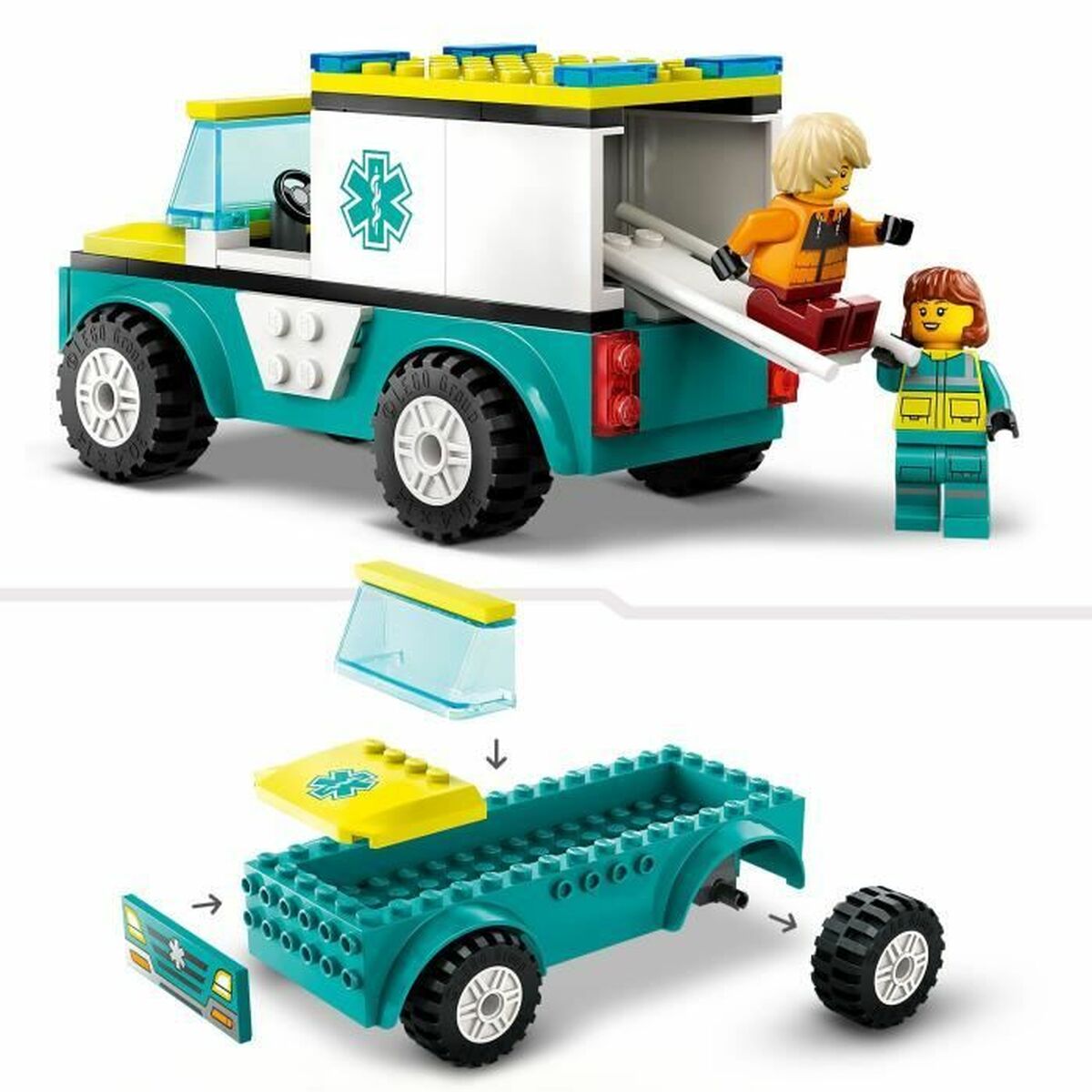 Playset Lego 60403 Emergency Ambulance and Snowboard Boy - Little Baby Shop