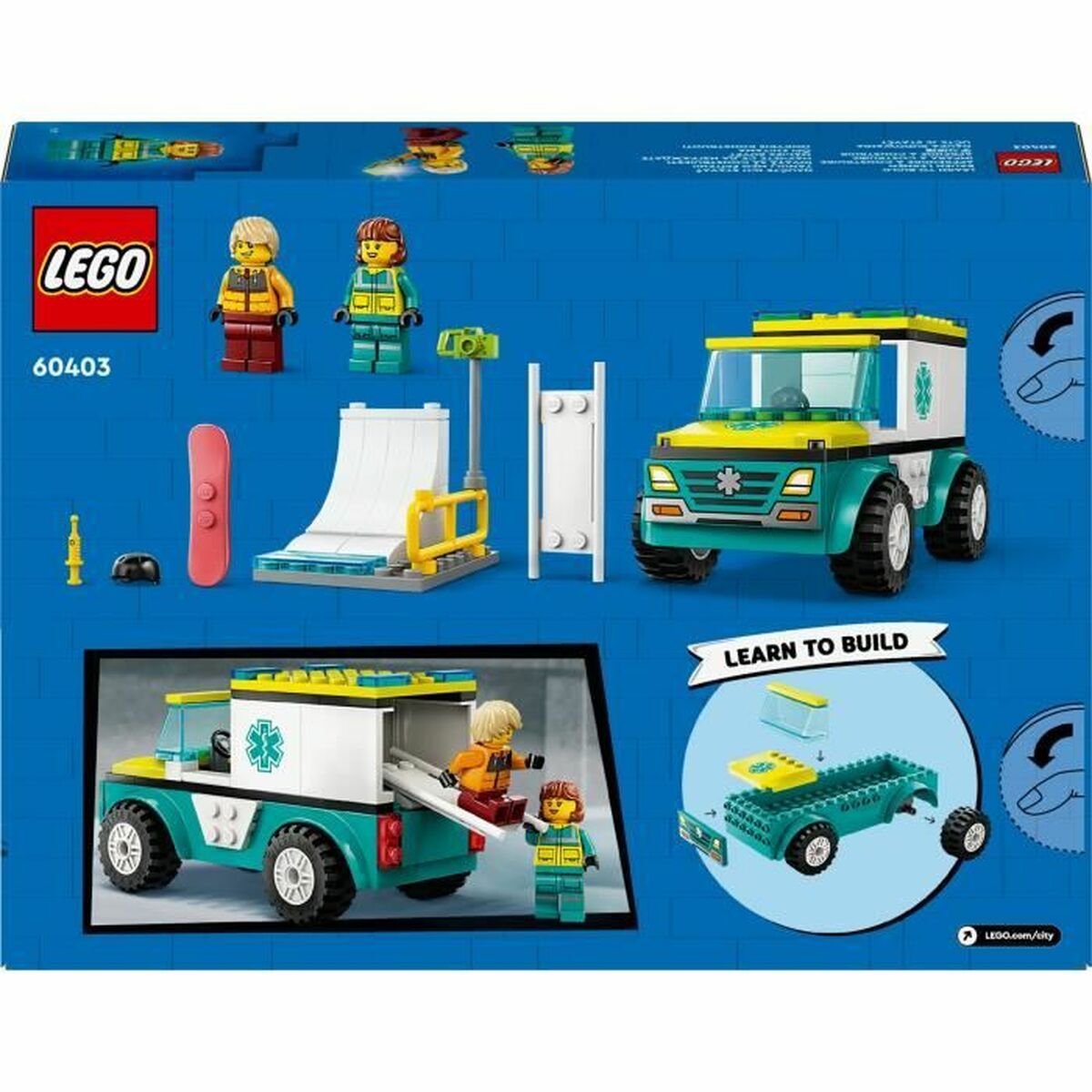 Playset Lego 60403 Emergency Ambulance and Snowboard Boy - Little Baby Shop