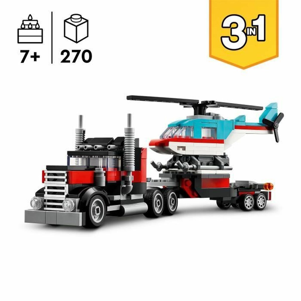 Playset Lego 31146 Creator Platform Truck with Helicopter 270 Pieces - Little Baby Shop