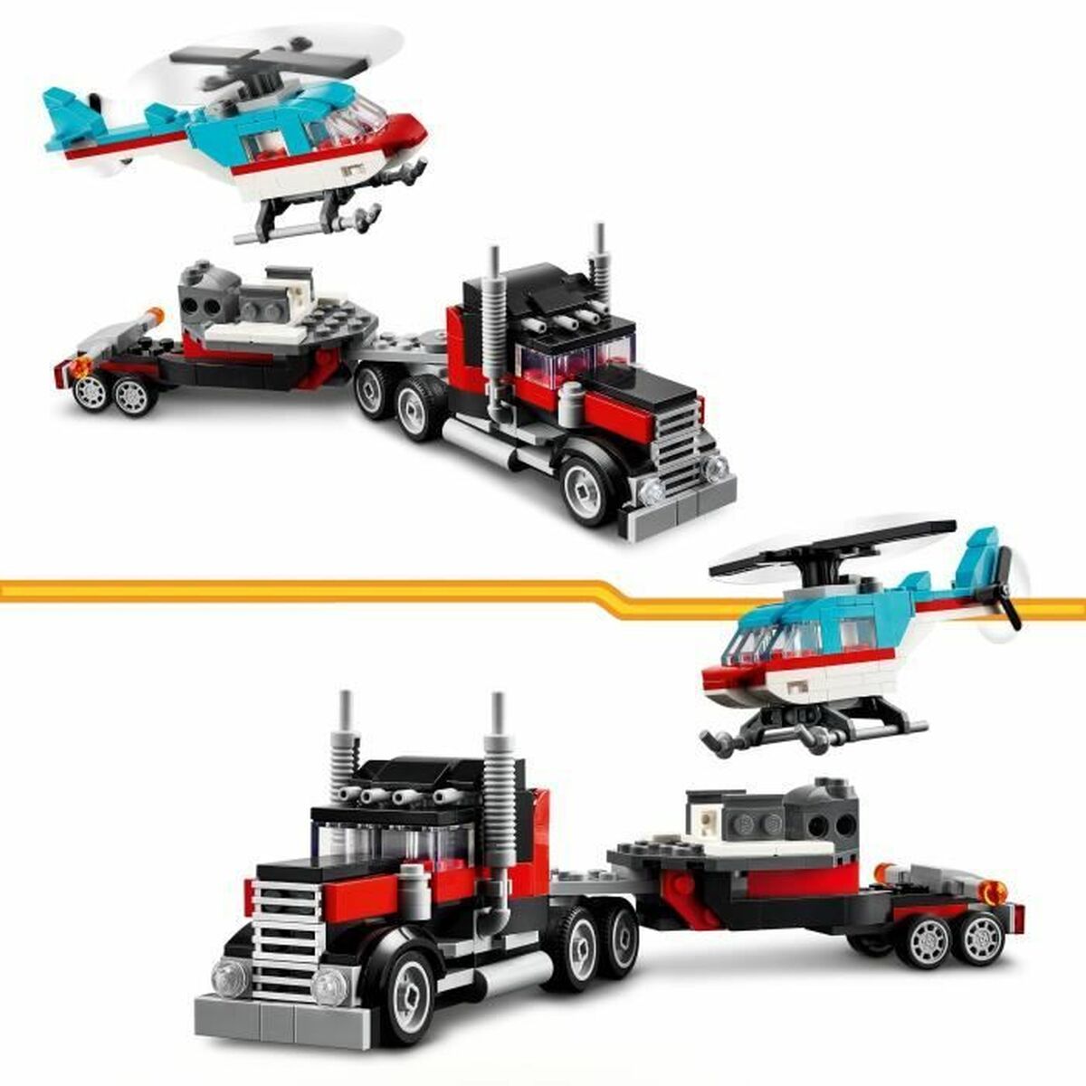 Playset Lego 31146 Creator Platform Truck with Helicopter 270 Pieces - Little Baby Shop