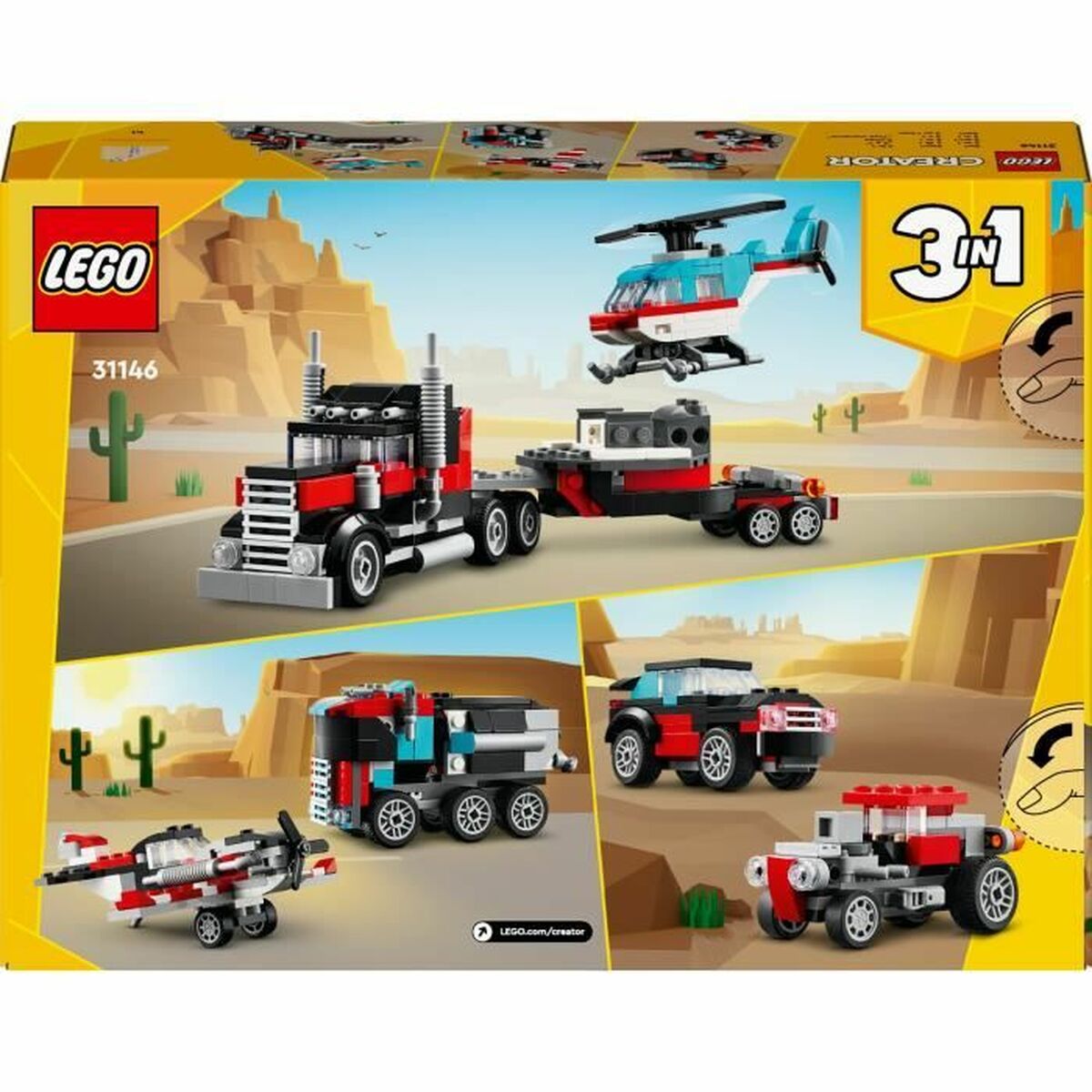 Playset Lego 31146 Creator Platform Truck with Helicopter 270 Pieces - Little Baby Shop