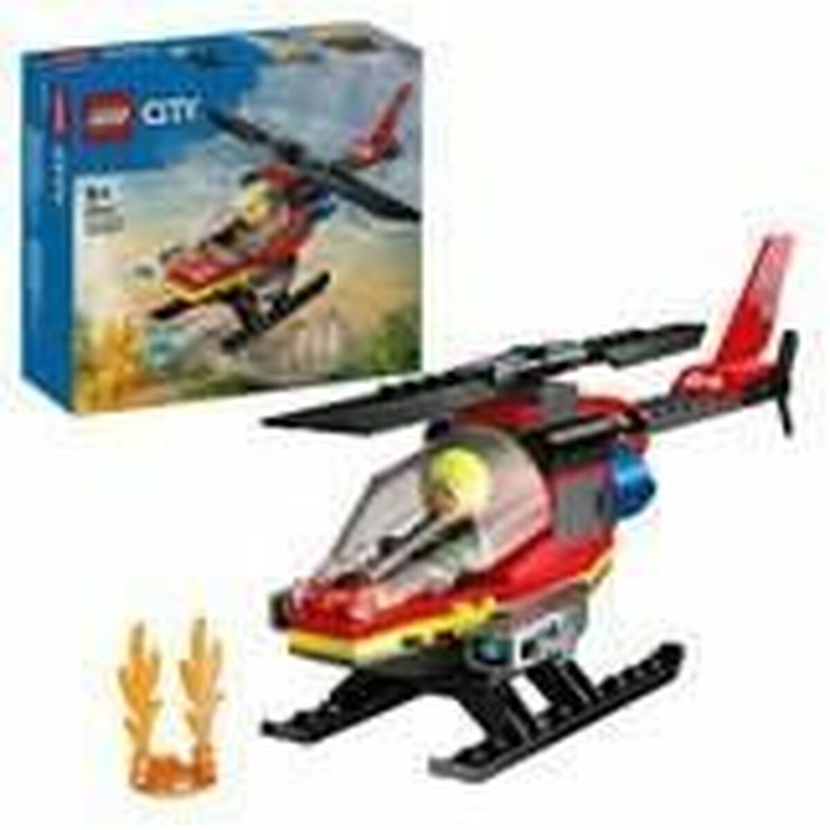 Playset Lego 60411 Fire Rescue Helicopter - Little Baby Shop