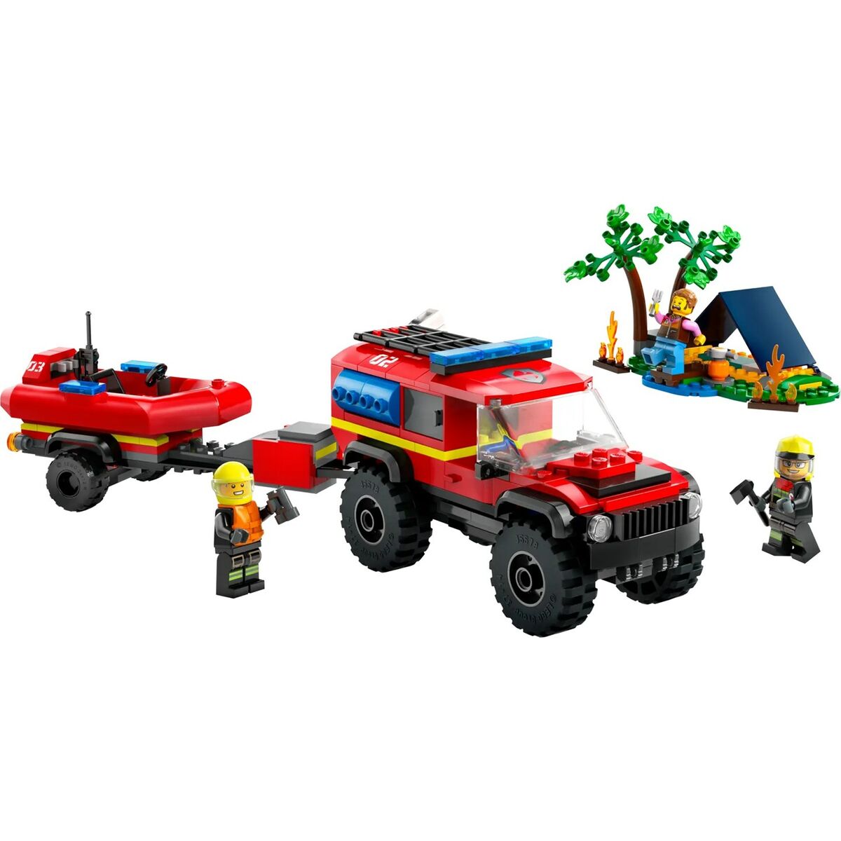 Playset Lego 60412 4x4 Fire Engine with Rescue Boat - Little Baby Shop