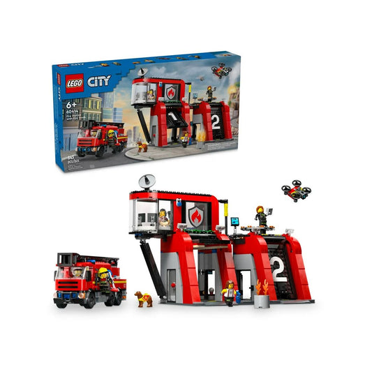 Playset Lego 60414 Fire station with Fire engine - Little Baby Shop