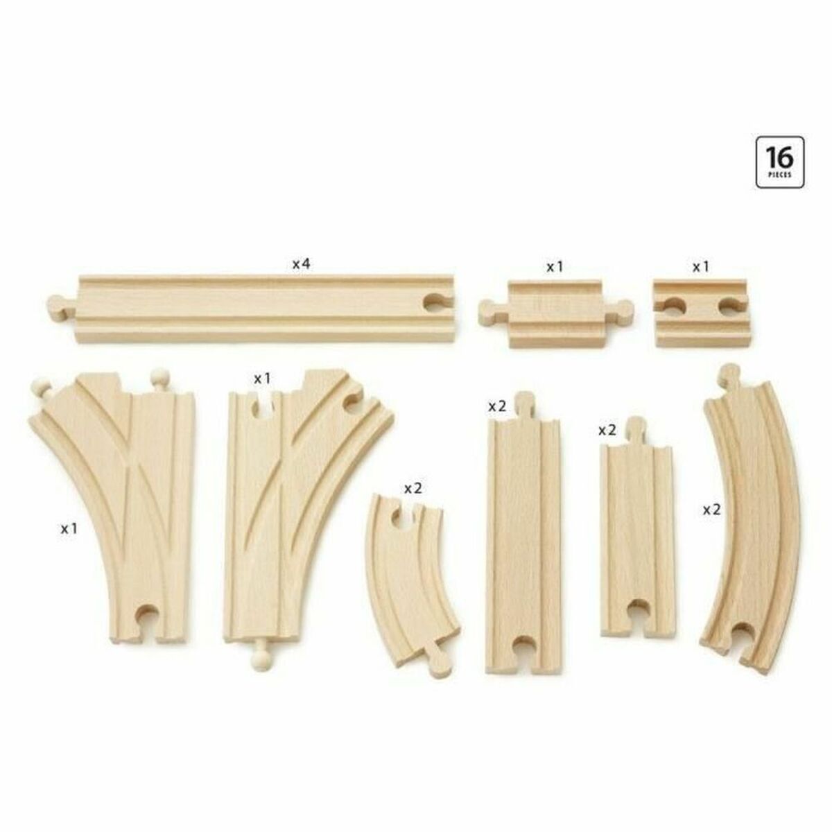 Train track Brio Intermediate Evolution Set Wood 16 Pieces - Little Baby Shop